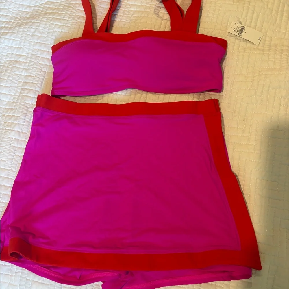 NWT GAP Pink and Red Skort Swimwear - Picture 1 of 5